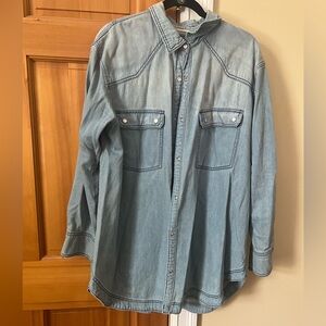 We The Free Light Blue Denim shirt